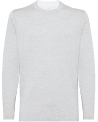 Brunello Cucinelli - Jersey-T-Shirt mit Kontrastdetails - Lyst