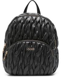 Liu Jo - Gesteppter Rucksack mit Logo-Schild - Lyst