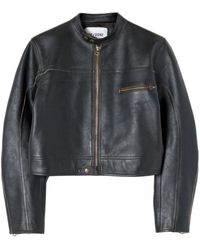 RE/DONE - Racer Zip-up Leather Jacket - Lyst