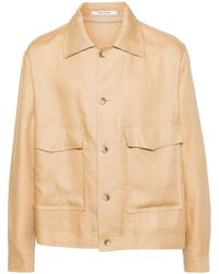 Tagliatore - Button-up Linen Jacket - Lyst