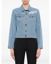 KENZO - Veste En Jean À Patch Logo - Lyst