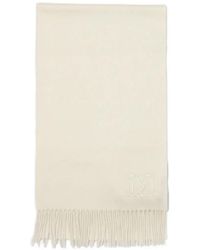 Max Mara - Monogram-Embroidered Fringed-Hem Scarf - Lyst