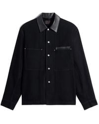 Lemaire - Leather-Collar Pocket Shirt Jacket - Lyst