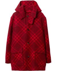 Burberry - Check-pattern Wool Blanket Cape - Lyst