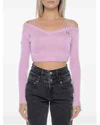 Chiara Ferragni - Off-Shoulder Knitted Top - Lyst