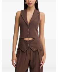SIMONA CORSELLINI - Peaked-Lapel Button-Up Vest - Lyst