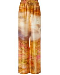 Pinko - Abstract-Print Drawstring Trousers - Lyst