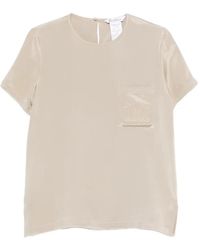 Max Mara - Pagano Logo-Embroidered Pocket T-Shirt - Lyst