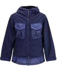 C.P. Company Taylon L Mixed Goggle Jacket in Green for Men | Lyst