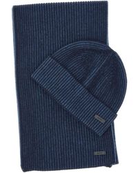 BOSS - Ribbed Wool Beanie And Scarf Set - Lyst