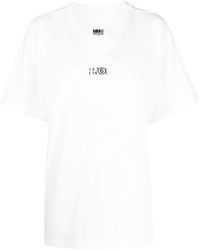 MM6 by Maison Martin Margiela - Zoom T-Shirt mit Nummern-Motiv - Lyst