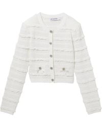Self-Portrait - Crystal-Embellished Ruffled Cardigan - Lyst