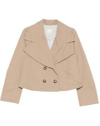 Emporio Armani - Cotton Double-Breasted Jacket - Lyst