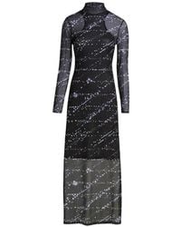 KARL LAGERFELD - Mesh All-Over-Print Maxi Dress - Lyst