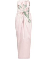 BERNADETTE - Maxi-jurk Met Geborduurde Bloemen - Lyst