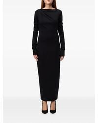 Emporio Armani - Draped-Detail Long-Sleeve Maxi Dress - Lyst