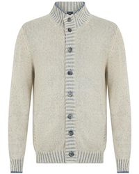 Fedeli - Button-Up Ribbed-Trim Cardigan - Lyst