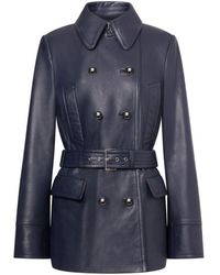 Alberta Ferretti - Double-Breasted Leather Jacket - Lyst