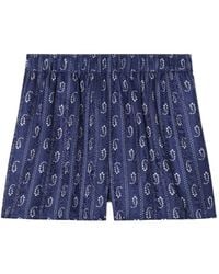 Tory Burch - Printed Silk Blend Shorts - Lyst