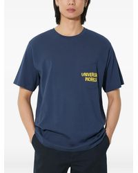 Universal Works - Logo-Print Chest-Pocket T-Shirt - Lyst