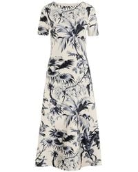 Oscar de la Renta - Chiné Palm Leaves Knit Dress - Lyst