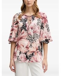 Joseph Ribkoff - Floral Ruffled Blouse - Lyst