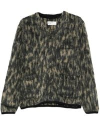 Universal Works - Cardigan Con Stampa Animalier - Lyst
