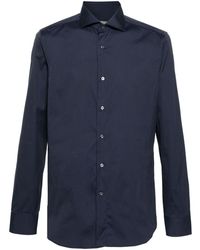 Canali - Classic-collar Poplin Shirt - Lyst