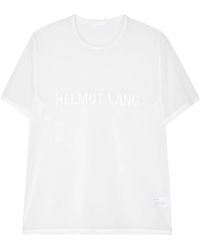 Helmut Lang - Logo-Print Sheer T-Shirt - Lyst