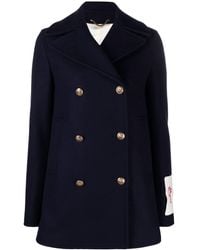 Golden Goose - Logo-patch Double-breasted Coat - Lyst