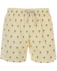 MC2 Saint Barth - Comfort Light Palm-Print Drawstring Swim Shorts - Lyst
