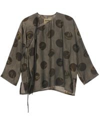 Uma Wang - Blouse Imprimée À Détail Noué - Lyst