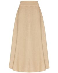 120% Lino - Panelled A-Line Midi Skirt - Lyst