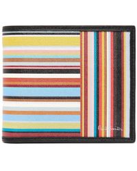Paul Smith - Striped Bi-fold Leather Wallet - Lyst