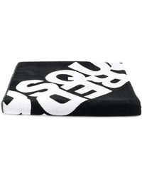 DSquared² Badetuch mit Logo - Schwarz