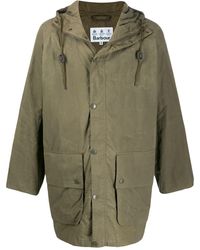 barbour green hooded jacket