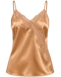 Patrizia Pepe - Lace-Trim Satin-Effect Top - Lyst