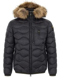 Blauer - Faux-Fur Trim Wave-Quilted Jacket - Lyst