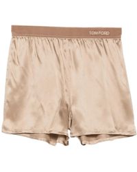 Tom Ford - Logo-Waistband Silk-Satin Pyjamas Shorts - Lyst