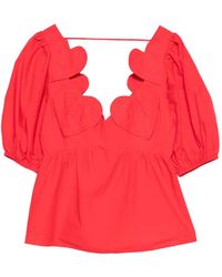 FARM Rio - Heart Puff-Sleeve Blouse - Lyst