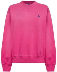 Polo Ralph Lauren - Accent Pony Embroidered Crewneck Sweatshirt - Lyst