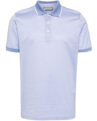 Canali - Poloshirt Met Contrasterende Afwerking - Lyst