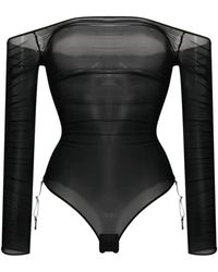 Maison Close - Semi-sheer Draped Bodysuit - Lyst