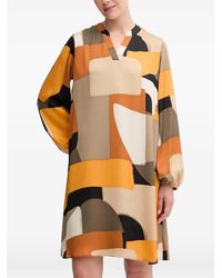 Joseph Ribkoff - V-neck geometric-pattern midi dress - Lyst