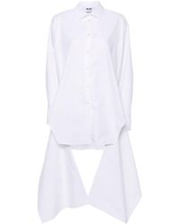 MSGM - Knot-detail Cotton Shirt Dress - Lyst