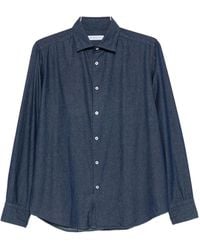 Manuel Ritz - Katoenen-Chambray Overhemd Met Wassing - Lyst