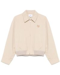Maison Kitsuné - Cropped Zip-Up Jacket - Lyst