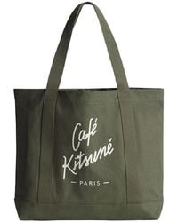 Café Kitsuné - Logo-Print Tote Bag - Lyst