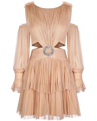 IMROSKA - Daisy Cut-Out Embellished Mini Dress - Lyst