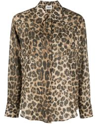 Claudie Pierlot - Leopard-print Long-sleeve Shirt - Lyst